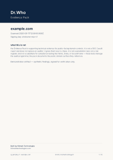 Cover page of a sample Domain Audit Report